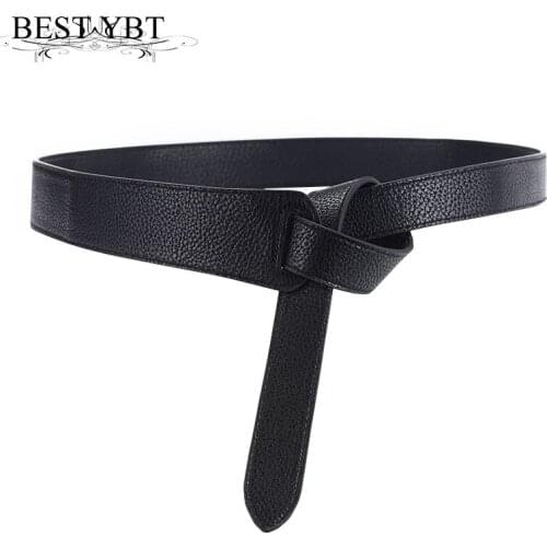 Best YBT Women Belt Imitation Leather Knot Buckle Waist Seal Ladies Fashion Simple Students Summer Garment Decorative Belt