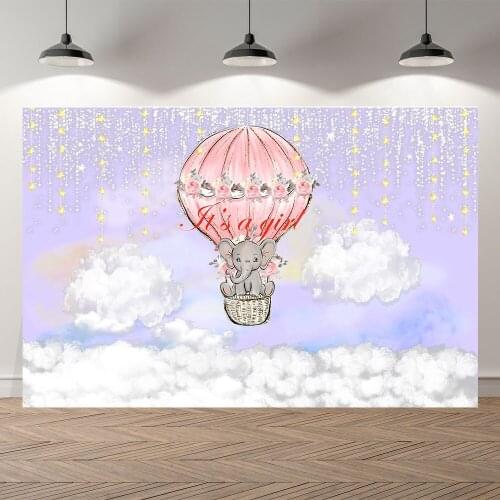 Cute balloon fairy tale Children star clouds 1st birthday newborn baby shower Background Printed Photographic studio Backdrop