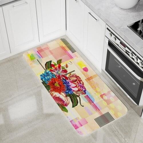 Plum Blossom Floor Mat Kitchen Peach Blossom Area Rugs Living Room Bedroom Bathroom Decor Large Carpet Print Flowers Picnic Mat
