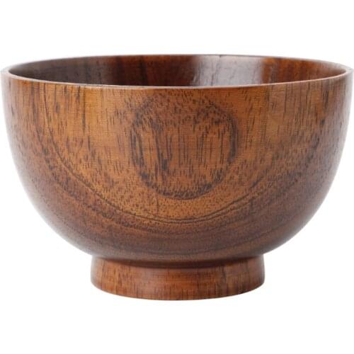 Natural Jujube Wooden Rice Soup Bowl Food Containter Kitchen Utensil Tableware Dropship