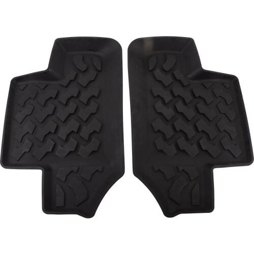 Pair Rear Floor Mat Non-Slip Rubber Door Foot Pad Fits for Jeep Wrangler JK 2 Doors 2007-2017