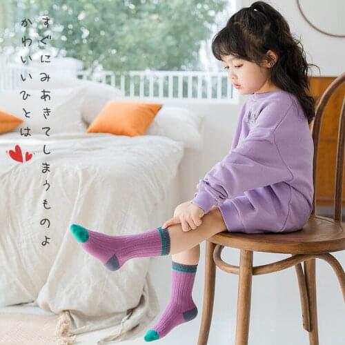 Seven&mami Girls Socks Combed Cotton Colorful Fashion Cute Alien Avocado Socks for Girl Christmas Gift baby knee high socks