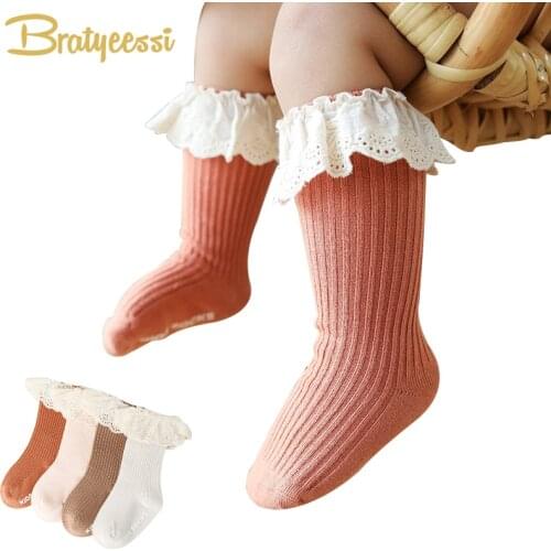New Baby Socks for Girls Autumn Winter Newborn Socks Cotton Princess Lace Kids Socks Toddler Cheaf Stuff Baby Accessories 0-5Y