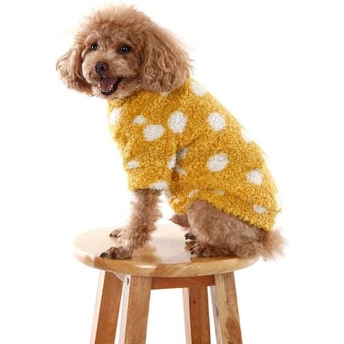 Pashmina Dog Sweater Soft Pet Clothing Puppy Outfit Kitten Apparel Bichon Costume Warm Cat Hoodie Dot Pug Coat Velvet Clothes