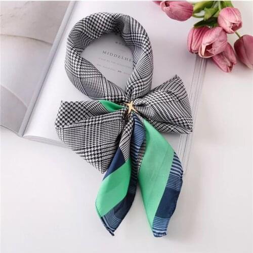70*70cm Fashion Kerchief Silk Satin Hair Scarf For Women Small Shawls Bag Scarfs Female Sqaure Headband Neck Scarves For Ladies