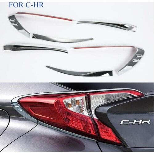 FIT For C-HR CHR 2016 2017 2018 ABS Chromium Styling Car Rear Light Tail Lamp Cover Trim Reflector Garnish Shade Frame