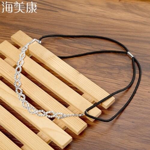 Haimeikang Simple Rhinestone Headband For Women White Headband Hair Accessories Forehead Head Chain Headpiece Jewelry girl gift
