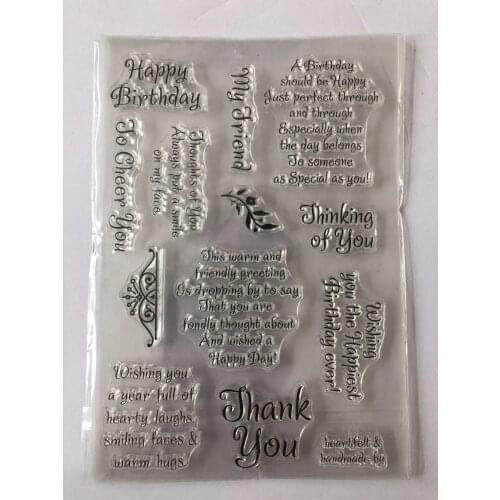 Happy birthday Transparent Clear Silicone Stamp Seal DIY Scrapbooking photo Album Decorative Clear Stamp A0691