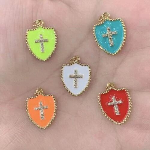 Luxury Heart Cross Designer Charms for Diy Earrings Necklace Bracelet Accessories Supplies for Jewelry Making Wholesale