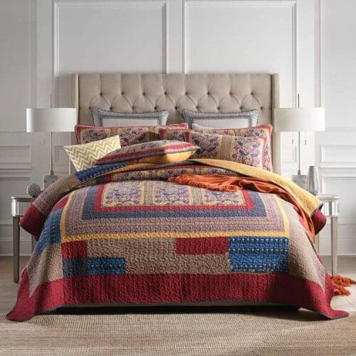 Luxury Bohemian High Stripe bedding set Vintage Hipster Pastoral Country Style Duvet Cover set Flat sheet Pillowcase New Arrival