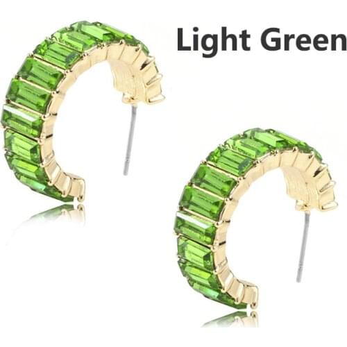 Hot Sale New Fashion CZ Square Shiny AAA Cubic Zircon Rhinestone Glass Crystal Stud Earrings for Women Girl Cheap Jewelry