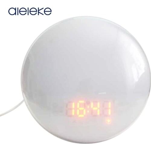 Aleleke Tuya WiFi Smart Wake Up Light with 7 Colors Sunrise/Sunset Smart Life Workday Alarm Clock Alexa Google Home Enable