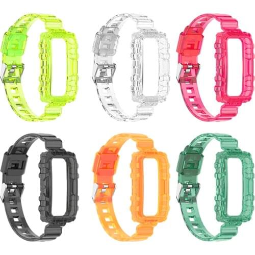 Transparent Strap Replacement 21mm Fit for Band 6 Soft Silicone Sport Wristband Straps for Men Women SmartWatch Accessories