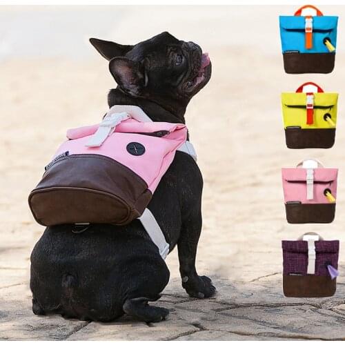 New Dog Out Backpackwith Harness Integrated Pet Snack Bags Breathable Light Shoulders Bag For Small Medium-sized Dogs