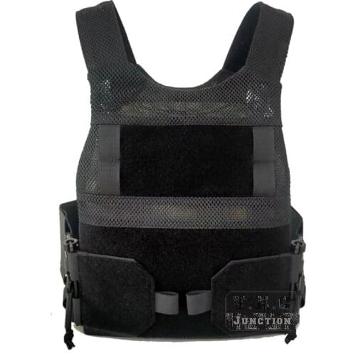 Tactical Elastic Cummerbund Quick Release Slick Plate Carrier With Magazine Pouch Low Vis Slick Vest Holds 6PCS AR Magazines BK