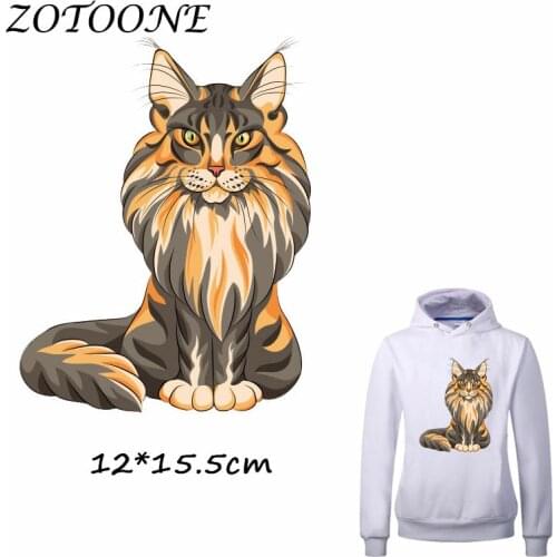 ZOTOONE Iron on Patches for Clothes Heat Transfer Pretty Cat Patch A-level T Shirt Stickers for DIY Accessory Applique Kids C