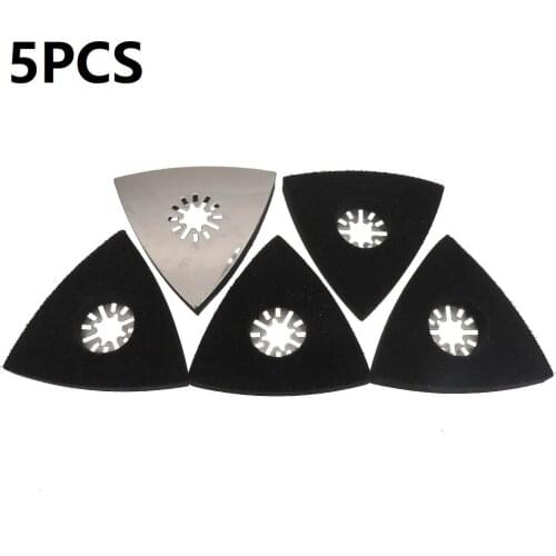 5pcs Triangular Oscillating Tool Sanding Pad Quick Release Oscillating Tool For Bosch Craftsman Multi Tool
