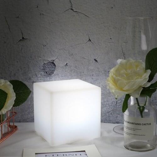 Cube Shape WiFi Smart Table Lamp Compatible with Alexa Voice Control Hand Touch LED Ambient Night Light Controlled by Free APP