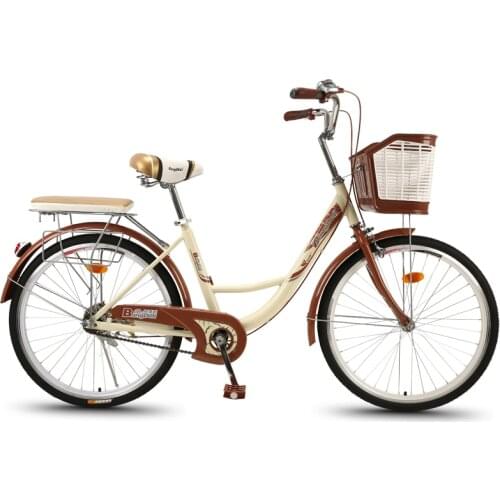 Bicycle womens 24-inch adult ordinary commuter bicycle city retro work lightweight adult male and female student lady car