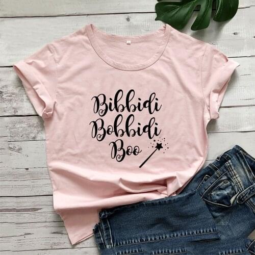 Bibbidi Bobbidi Boo Funny T Shirt Women T-shirt Kawaii Cotton Tshirt Women Tops White Camiseta Mujer Harajuku Tee Shirt Femme