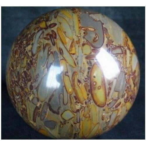 00657 Bamboo Stone Sphere, Rock Ball Healing,Rock 48mm