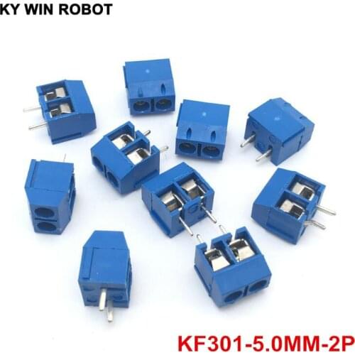 10PCS KF301-2P KF301-5.0-2P Pitch 5.08mm Straight Pin PCB 2 Pin Screw Terminal Block Connector
