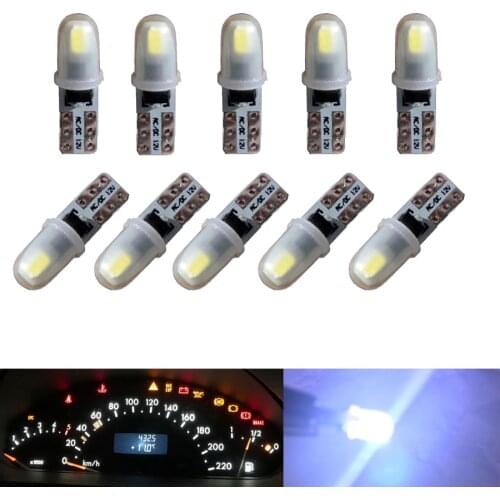 10Pcs T5 Led Bulb W3W W1.2W Led Canbus Car Interior Lights Dashboard warming indicator Wedge Auto Instrument Lamp AC DC 12V
