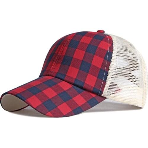 2021 Cotton fashion joker color plaid Casquette Baseball Cap Adjustable Snapback Hats for men and women 106
