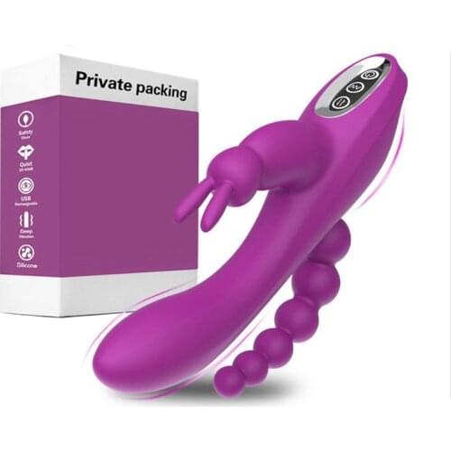 3 in 1 G Spotter Rabbit Anal Dildo Vibrator Sex Toys for Woman Adult with 10 Vibrating Modes Waterproof Clitoris Stimulato