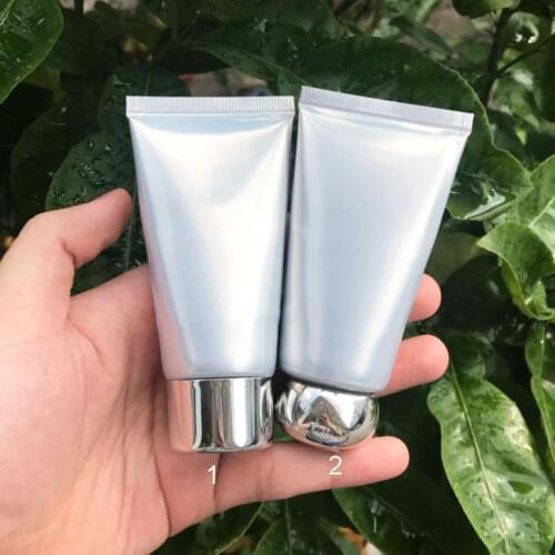 300pcs 50ml/g High Class Empty Silver Eye Cream Storage Tube, Cosmetic Soft Hose Containers,Squeeze Skin Care Cream Soft Tube