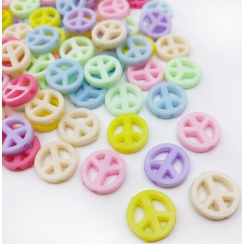 14mm 50pcs Mixed Colors Garment Beads Acrylic Loose Bead Handmade DIY Jewelry Bracelets Necklaces Decoration Accessories