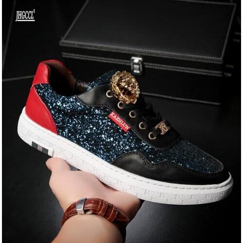 Mens ankle high-top shoes mens thick sole loafers leather rivet mens shoes versatile casual shoes mens designer loafers W29