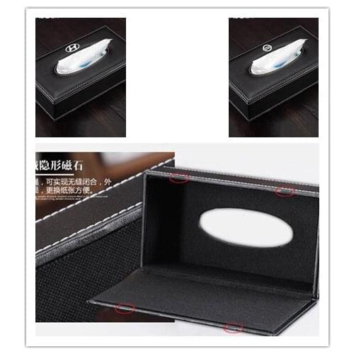 PU Leather Tissue Box Cover Paper Case Holder with Magnet Home Car Decor New box
