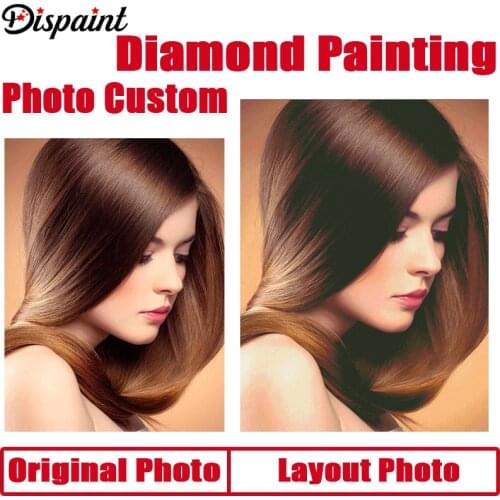 Dispaint Photo Custom Diamond Painting Cross Stitch Full Square/Round Rhinestone DIY Diamond 3D Diamond Embroidery Gift Sale