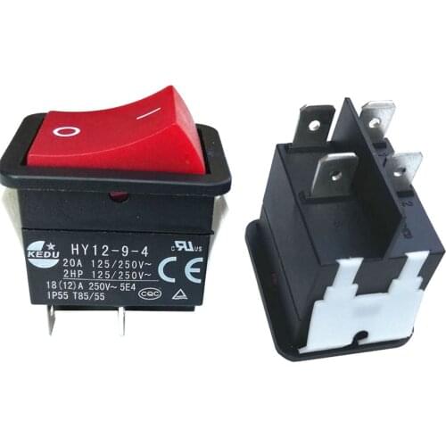KEDU HY12-9-4 Industrial Welder Welding Machine On-Off Rocker Switches 4Pins 20A 125/250V, 2-Pack