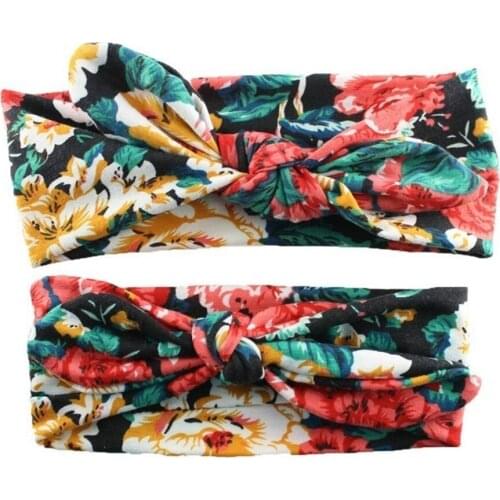 2Pcs Mom Baby Kids Headband Bow For Girl Rabbit Ear Hairbands Turban Knot Kids Turbans Accessoire Headband Baby Girl Bowknot