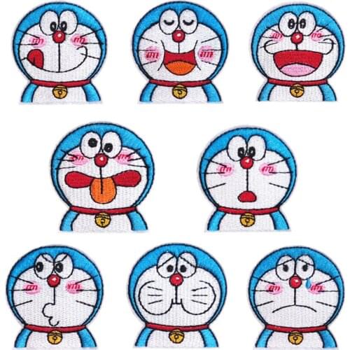 Cartoon Doraemon Cloth Iron On Patch Stickers Ironing Stickers Embroidered Patches Sewing Accessories DIY Sewing Decoration