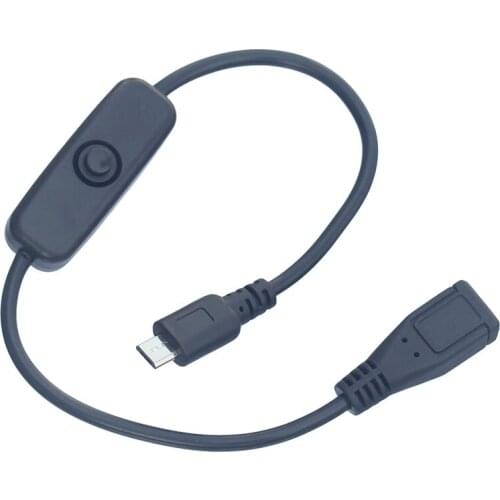 Male to female micro USB cable with power control switch toggle for USB lamp USB fan LED light strip power line 3A current