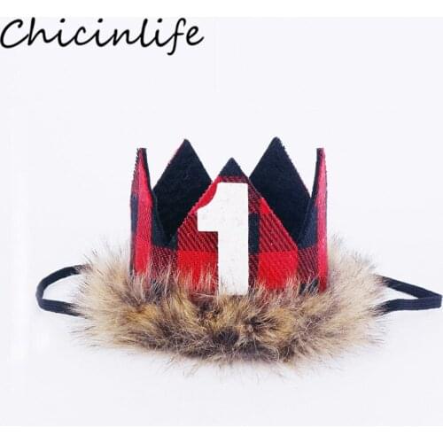 1Pcs Merry Christmas 1 2 3 4 5 6 Year Crown Headband Happy Birthday Party Decoration Kids 1st 2nd 3th 4th 5th 6th Caps Supplies