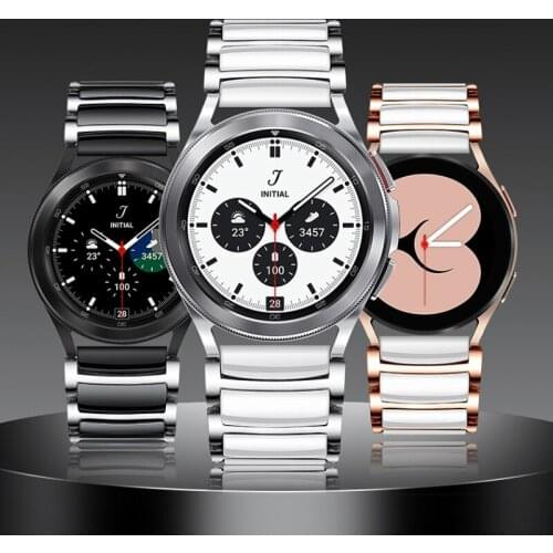 Ceramic+Metal Strap For Samsung Galaxy watch 4 40mm 44mm Luxury Bracelet wristband for Galaxy Watch 4 Classic 42mm 46mm Correa