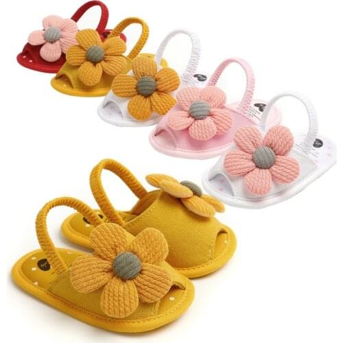 Newborn Baby Girls Shoes Summer Fall Sandal Soft Sole Non-Slip Girls Toddler Shoes Solid White Pink Yellow Blue