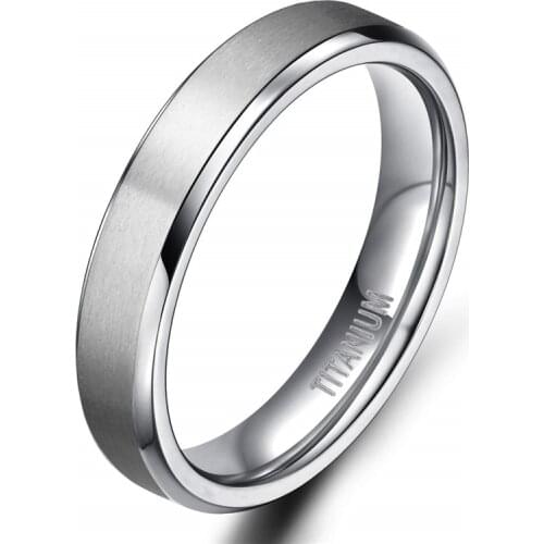 Somen Ring Women 4mm Titanium Rings Silver Color Brushed Wedding Band Engagement Rings Simple Fashion Jewelry anillos mujer