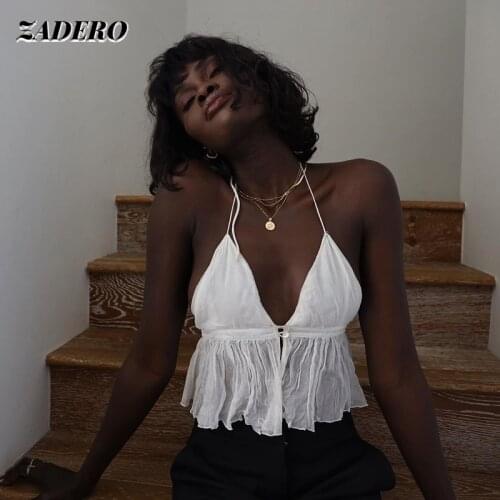 Vintage Woman Lace Y2k Sexy Backless Sleeveless White Strappy Cami Camisole Casual Women Tank Tops Chiffon Elegant Club 2021