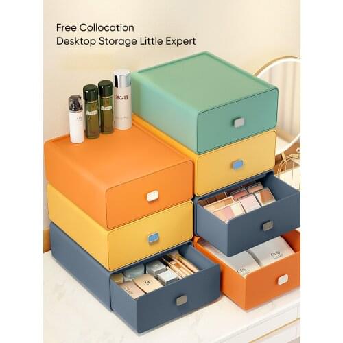 JOYBOS Drawer Type Desktop Storage Box Cosmetics Student Dormitory Stationery Finishing Box Desk Shelf Artifact JX56