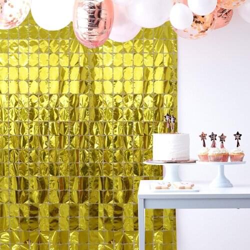 1*2m Square Party Background Curtain Metal Wire Tassel Aluminum Foil Curtain Birthday Wedding Decoration Anniversary Decoration