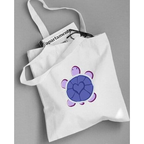 Tortoise Print Tote Bag Women Casual Shoulder Totes Eco Reusable Shopping Bags Foldable Large Capacity Chic Korean Canva Package