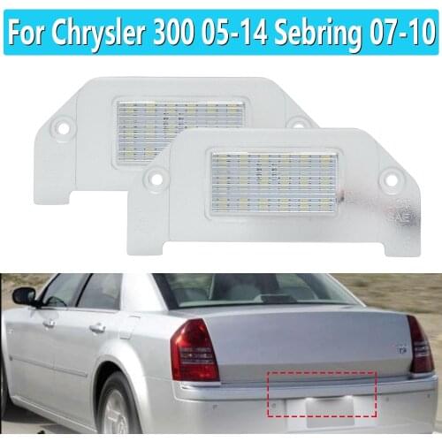 1Pair For Chrysler 300 2005-2014 Sebring 2007-2010 Led License Number Plate Lamp Light Car tail Lighting Source
