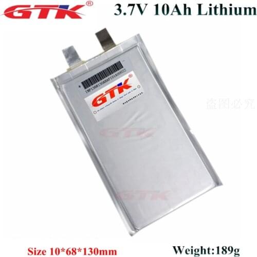 10pcs pouch 3.7v 10ah li ion polymer battery 10ah 3.7v High drain 20A For power pack 36v diy bicycle electric bike scooter