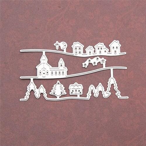 11x7cm forest villages Scrapbooking DIY Embossing Mothers Day paper dies cutting dies carbon steel cutter Metal die cards