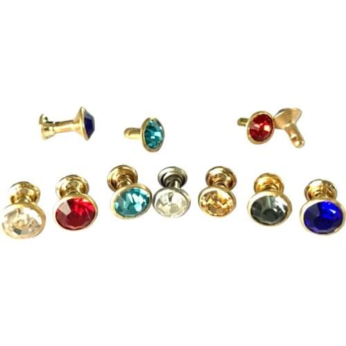 50Pcs 8mm Rivets Gold-edged Color A Drill Pipe Drill Leather Metal Craft Screw Nail Rivet Bags Shoes Caps Ccostumes Accessories